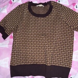 Michael Kors Black and Tan Logo Sweater
